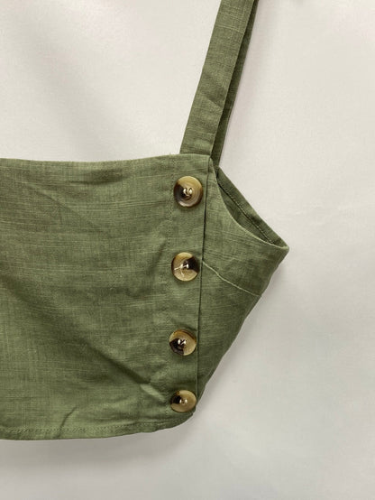 ZAFUL.Croptop lino verde T.S