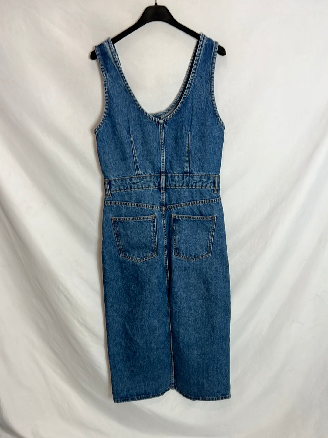 MANGO. Vestido denim apertura T S