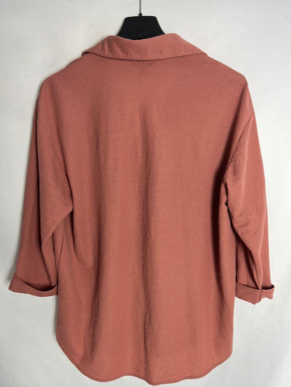 MASSIMO DUTTI. Blusa manga corta corlor teja. T XS