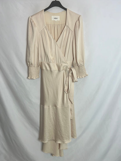 BA&HS. Vestido midi beige  T.s