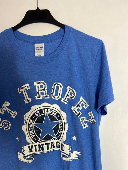 GILDAN. Blue lettering T-shirt. TS