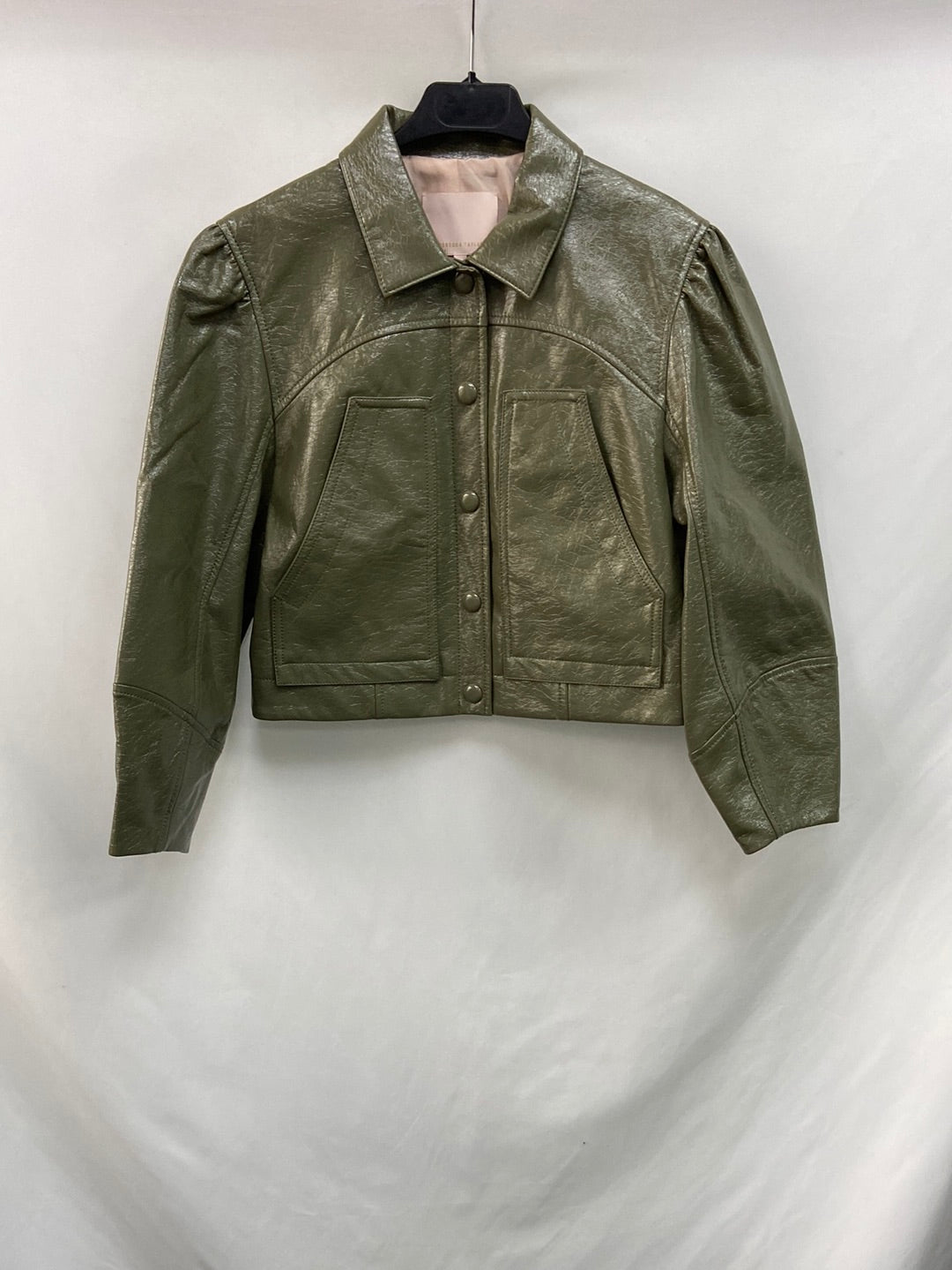 REBECCA TAYLOR .Chaqueta verde polipiel vinilo T.4 (s)