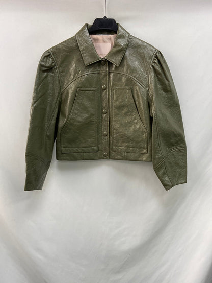 REBECCA TAYLOR .Chaqueta verde polipiel vinilo T.4 (s)
