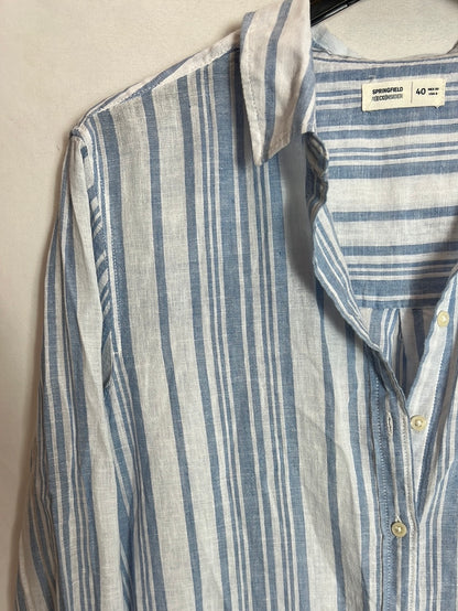 SPRINGFIELD. Blue and white striped blouse, size 40
