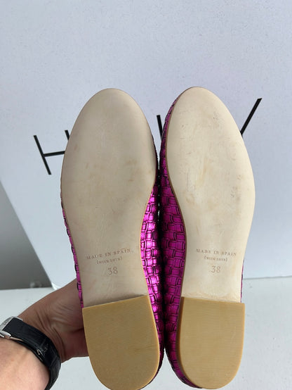 CARMELINAS. Zapato plano rosa fucsia textura. T 38