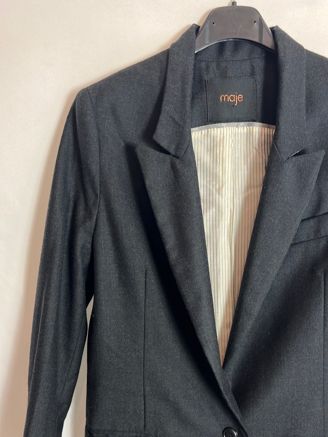 Madrid Tienda De Ropa Maje Blazer Larga Gris T 38 – Hibuy Market