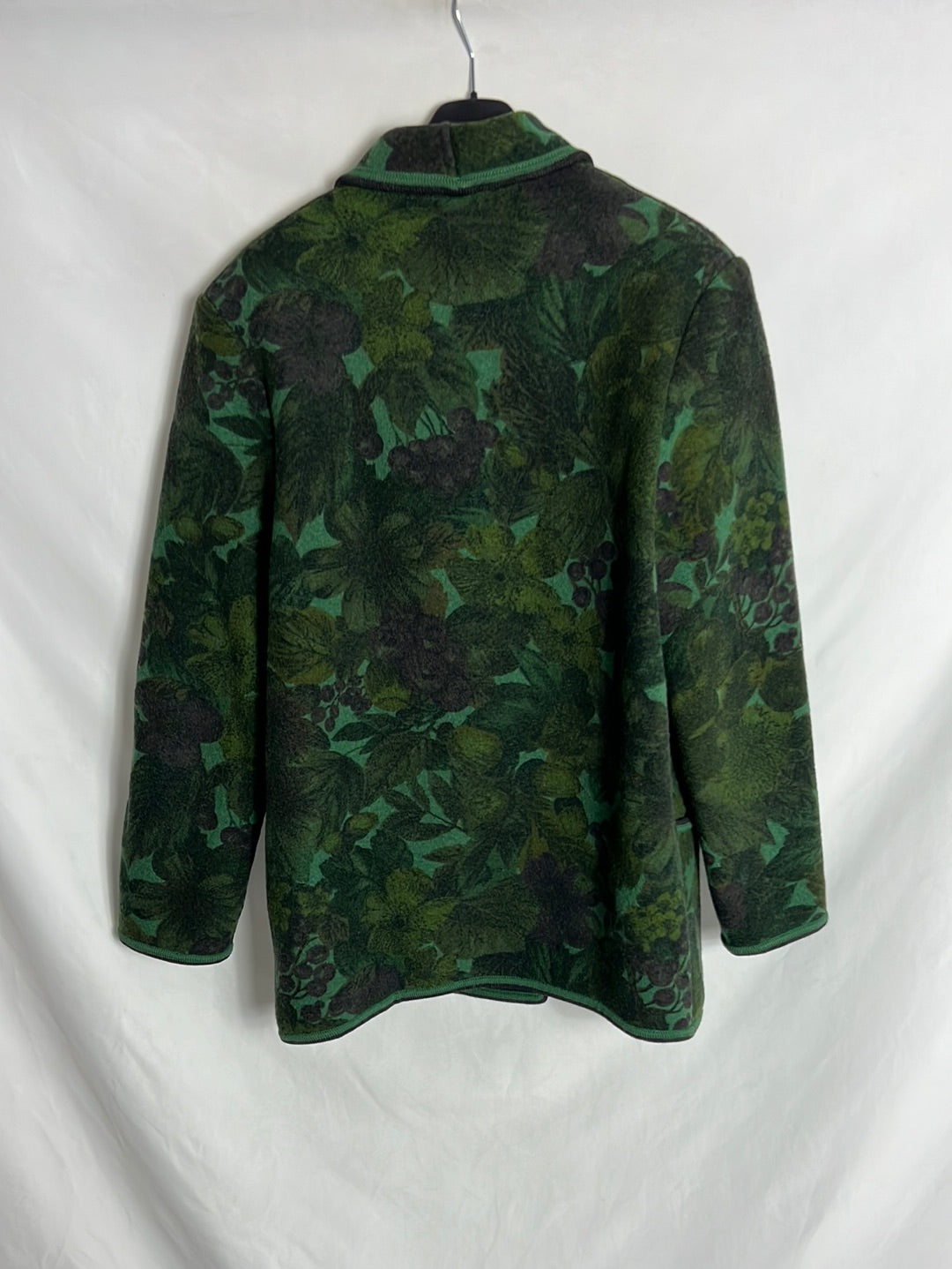 GEIGER. Chaqueta lana vintage verde estampada. T L