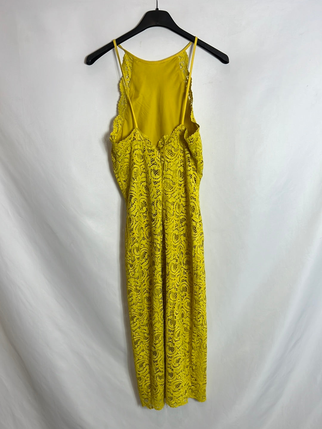 ZARA. Mustard lace midi dress. TS