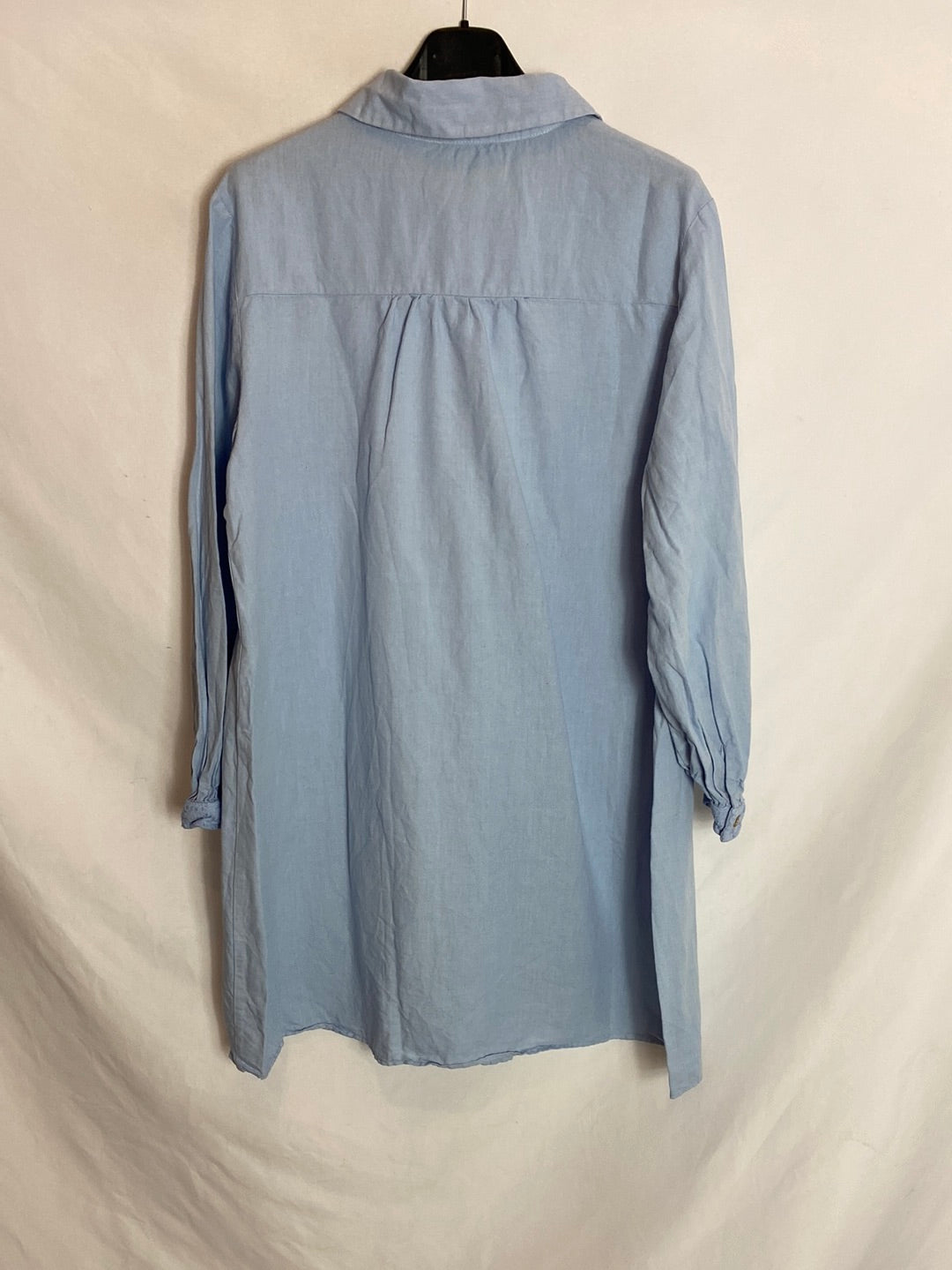 ZARA. Vestido corto camisero manga larga. T.XS