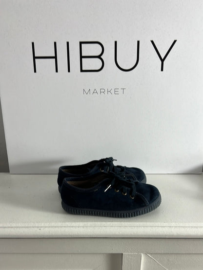 PISAMONAS. Blue suede lace-up sneakers. Size 26