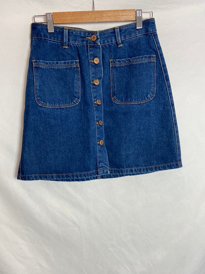 PULL&BEAR. Falda denim  botones T.m