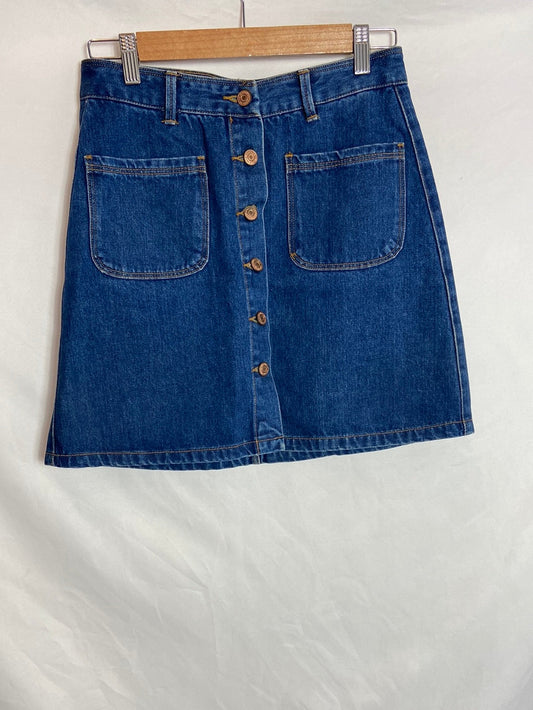 PULL&BEAR. Falda denim  botones T.m