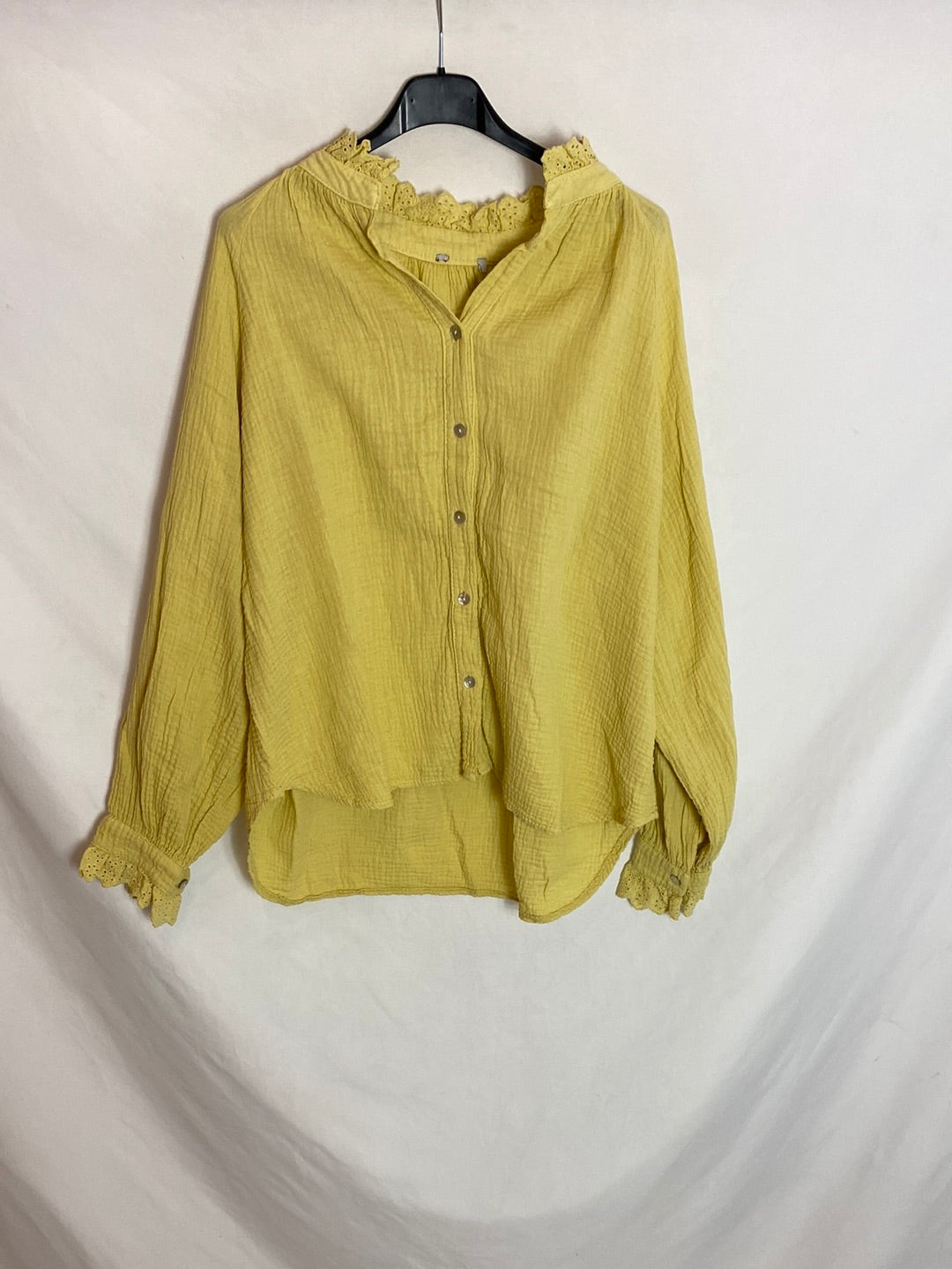 OTRAS. Blusa amarilla algodón TU(s/m)