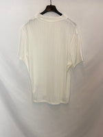 H&M. Camiseta blanca canalé T. XL