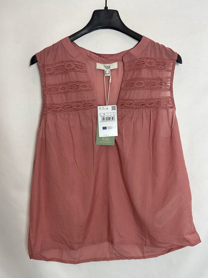 INTROPIA. Pink lace sleeveless blouse. TS