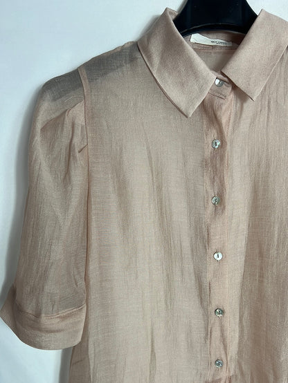 MILK CANDY. Blusa semitransparente rosa palo. T S