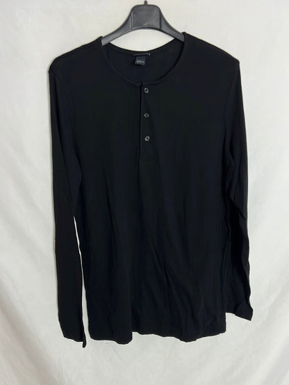 H&M. Camiseta manga larga negra. T M