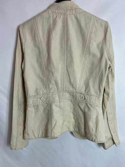 ZARA. Chaqueta beige corchetes. T XS