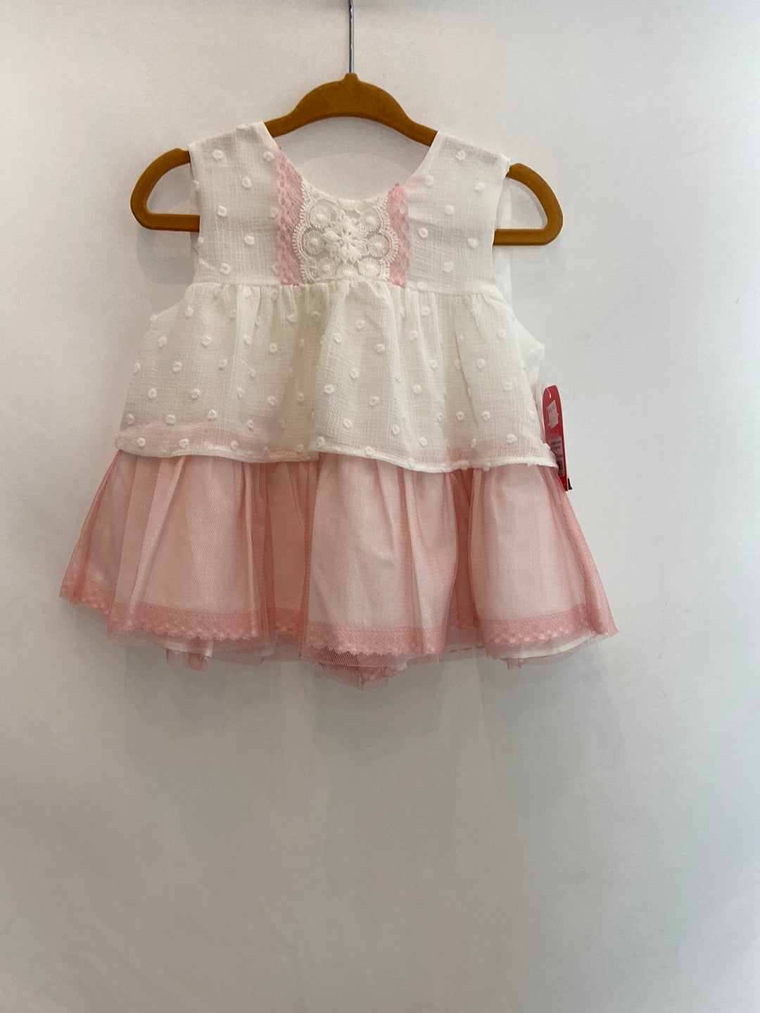 DELSUR. Conjunto vestido y cubrepañal T.18 meses