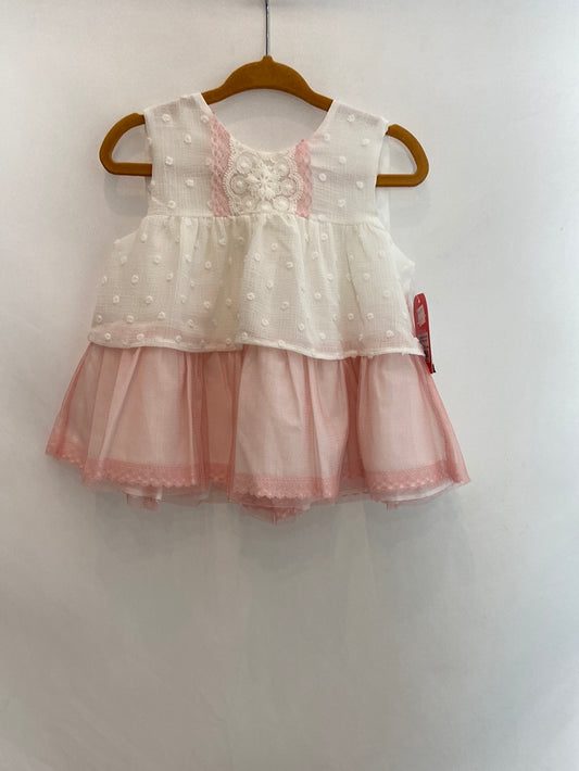 DELSUR. Conjunto vestido y cubrepañal T.18 meses