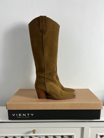 VIENTY. Botas piel camel cowboy. T 38
