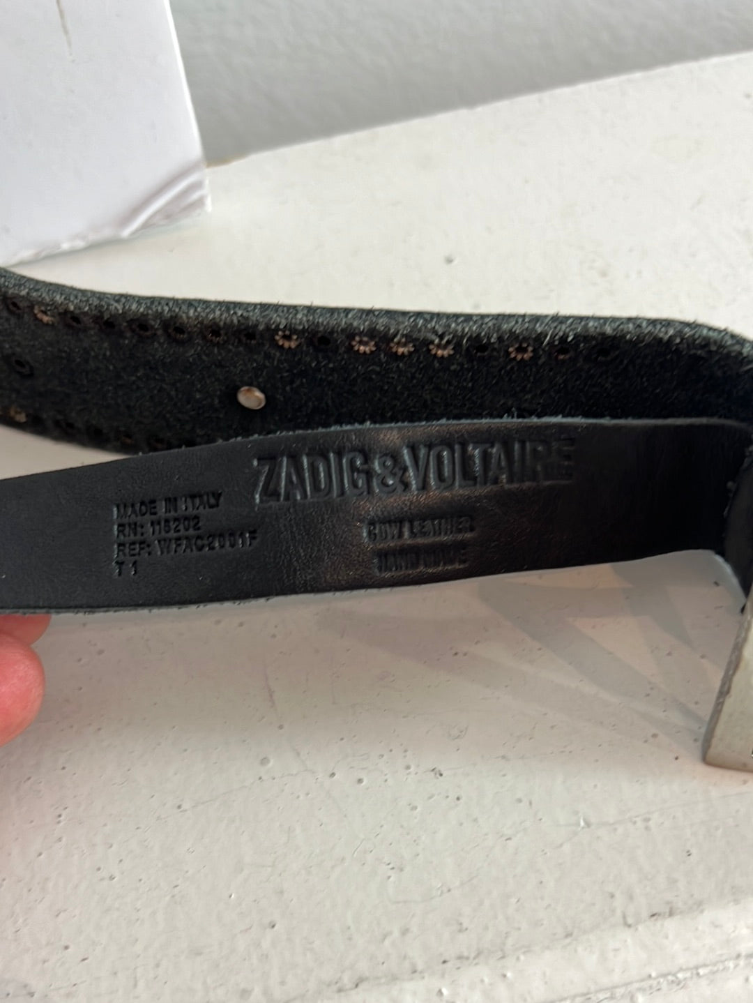 ZADIG&amp;VOLTAIRE. Black studded leather belt. Size 95