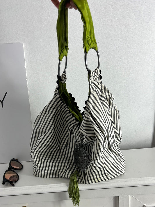 MO BY MARIA ROCA. Bolso tela rayas