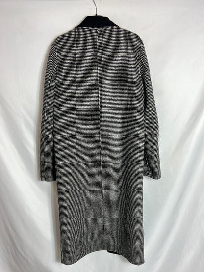 ZARA. Abrigo largo pata de gallo gris y negro. T S