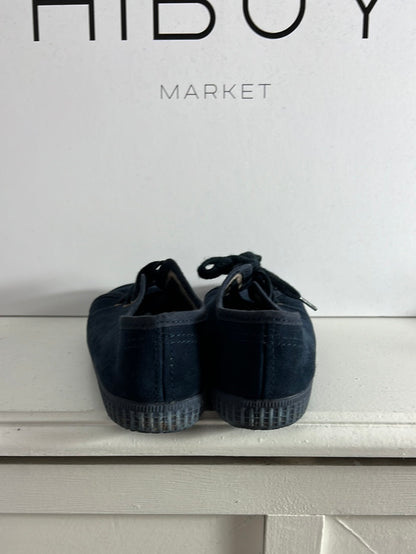 PISAMONAS. Blue suede lace-up sneakers. Size 30