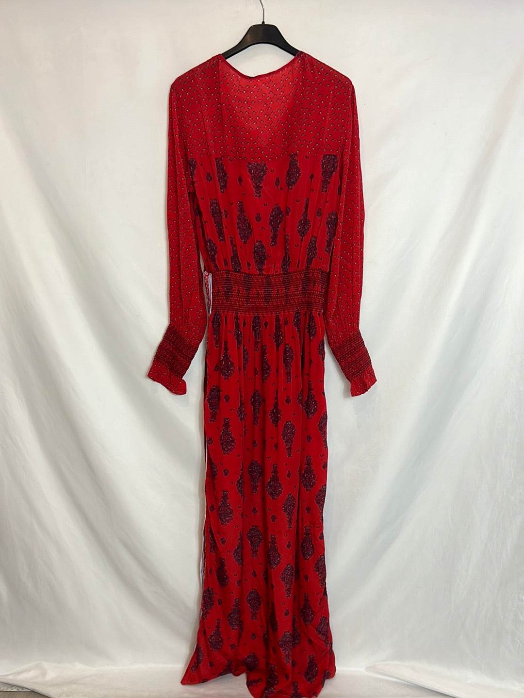 SITA MURT. Long red printed dress. Size 38