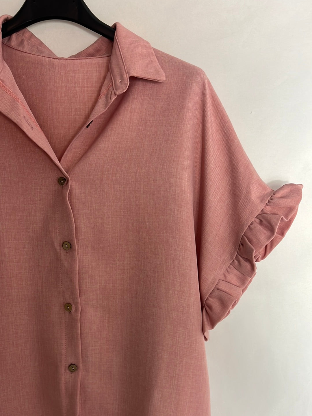 OTRAS. Blusa manga corta rosa jaspeada. T M