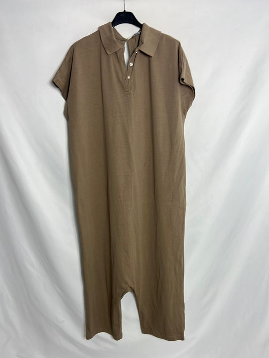 ZARA. Brown oversized midi jumpsuit. T.S.
