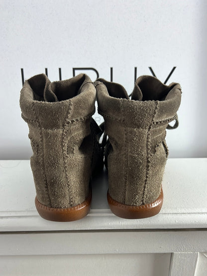 ISABEL MARANT. Deportivas marrones plataforma inferior. T 38