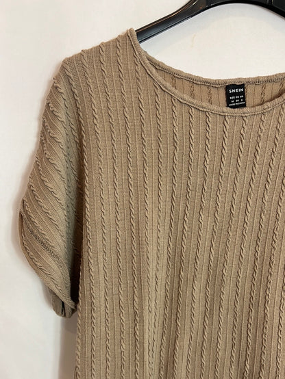 SHEIN. Camiseta beige ochos T.m