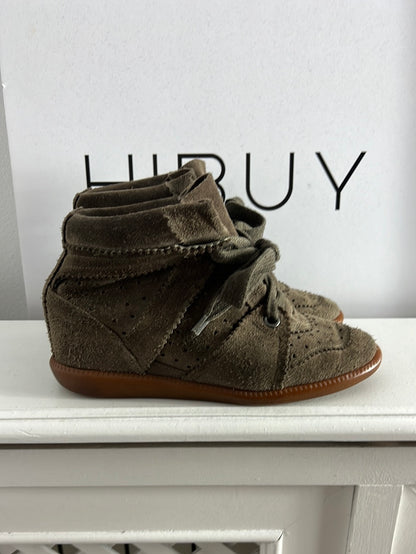 ISABEL MARANT. Deportivas marrones plataforma inferior. T 38