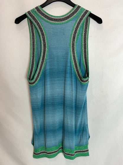 ZADIG&amp;VOLTAIRE. Worn effect blue knit top. TS (tare)