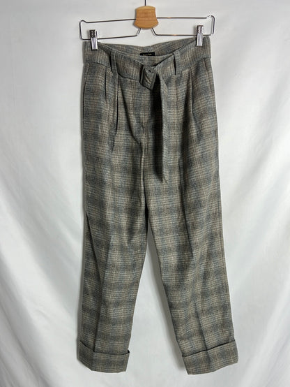 MASSIMO DUTTI. Checkered textured trousers. Size 34
