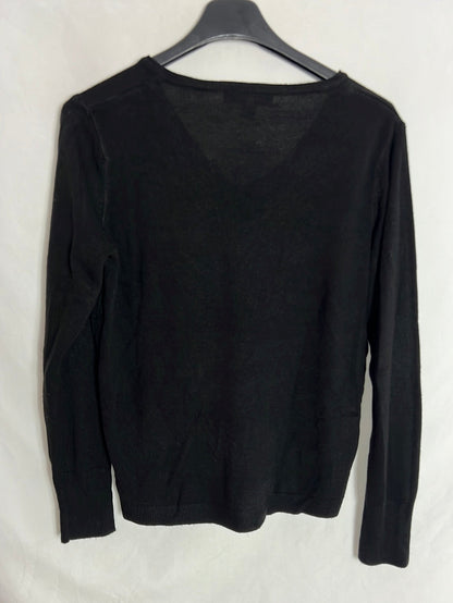 PRIMARK. Jersey negro cuello pico. T M