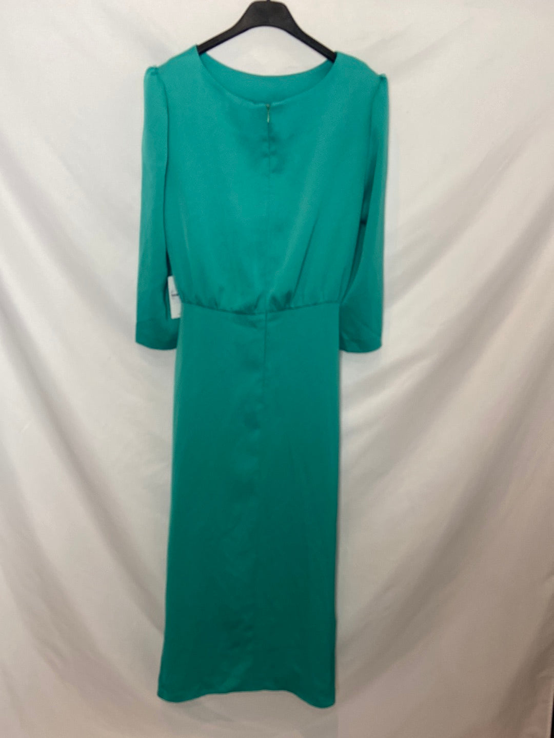 CARDIÉ. Vestido verde asimétrico T.m