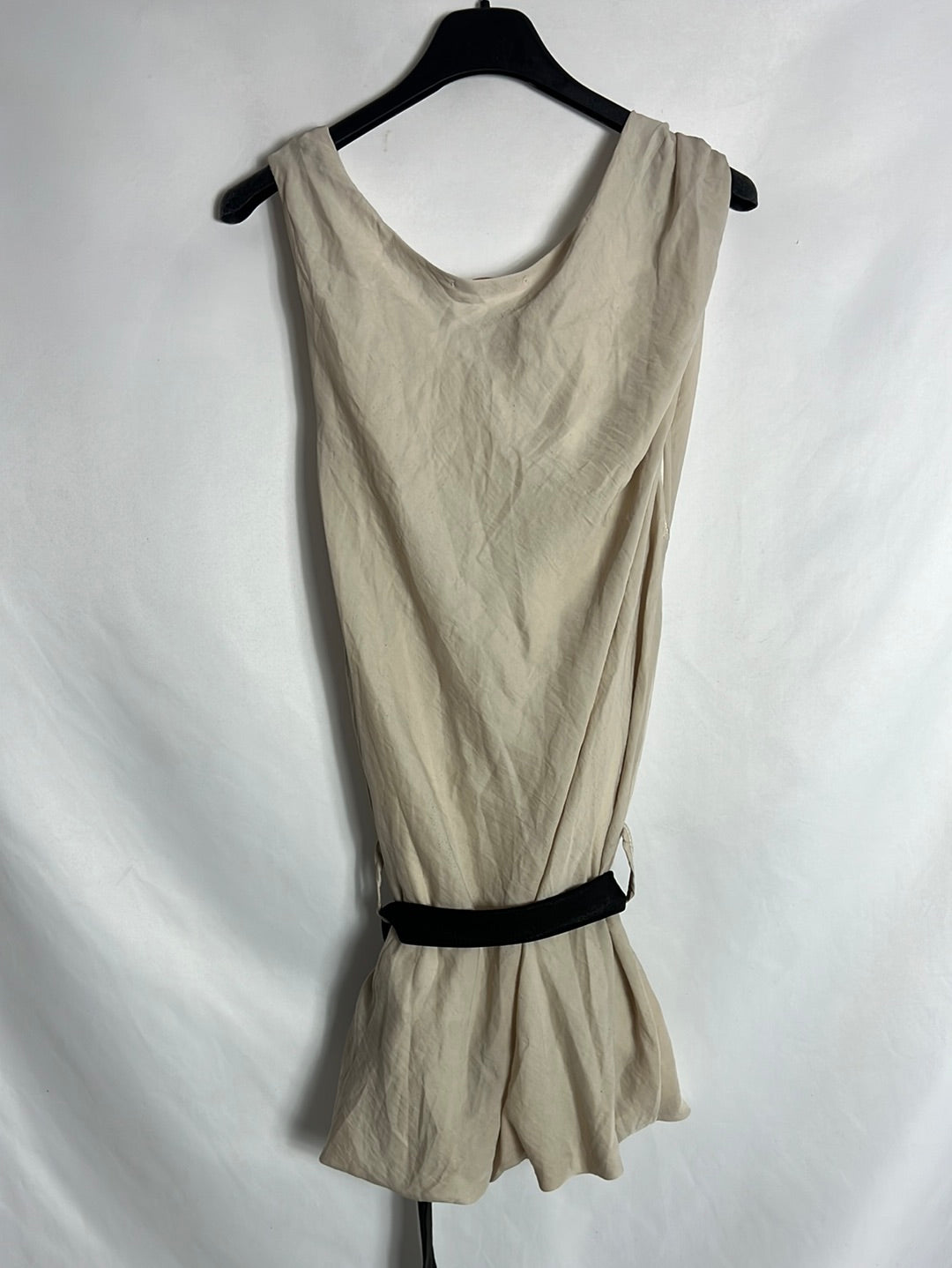 JOOO!!!. Top largo/vestido fluido cinturón negro. T M