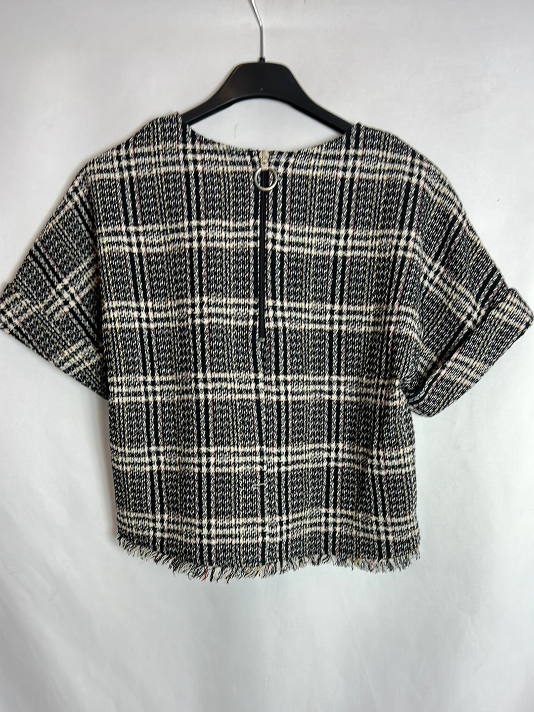 ZARA. Short-sleeved tweed top. Size XS
