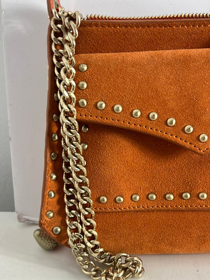 ZARA. Bolso mini naranja tachuelas