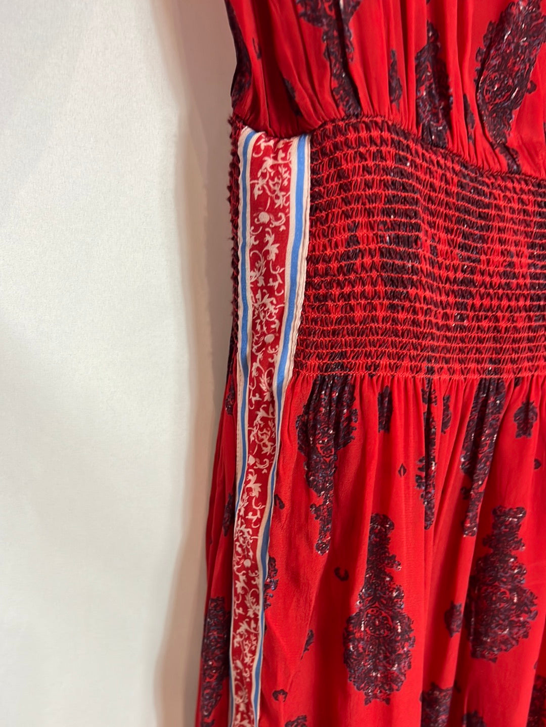 SITA MURT. Long red printed dress. Size 38
