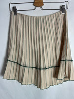 LEFULL. Falda plisada beige rayas verdes. T 38