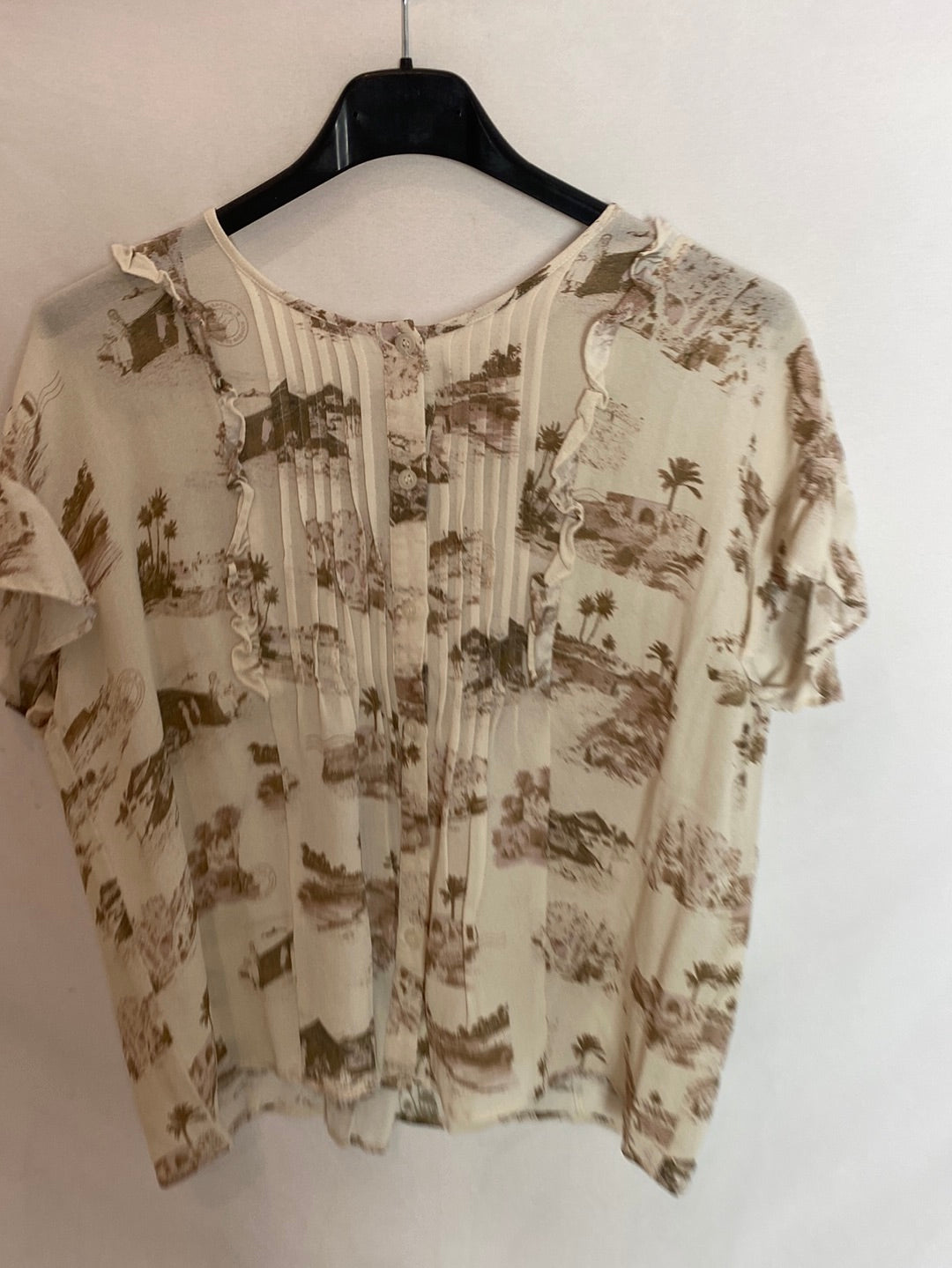 INDI&COLD. Blusa beige estampada T.s
