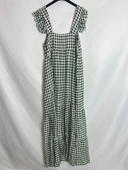OTHERS. Green gingham midi dress. TS/M