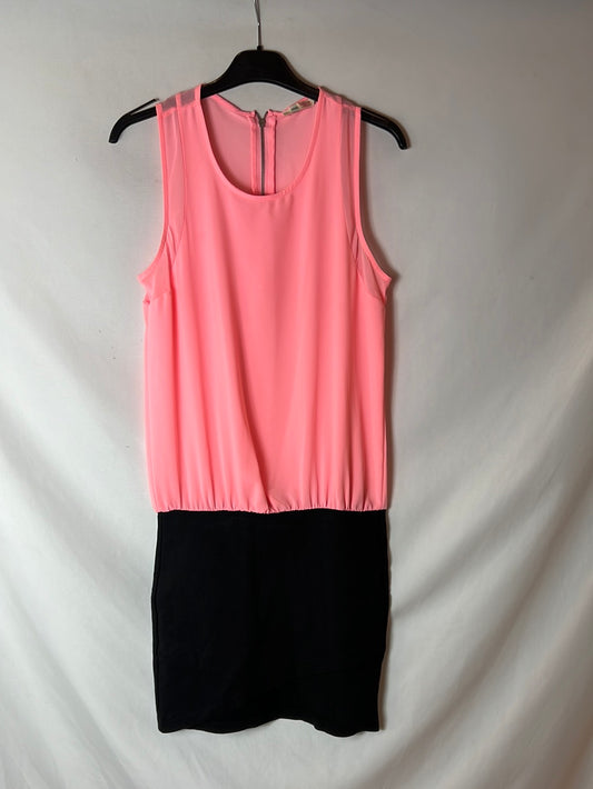 BERSHKA. Pink and black dress. TS