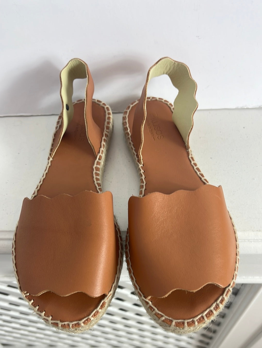 PITUSAS. Sandalias planas esparto marrones. T 37