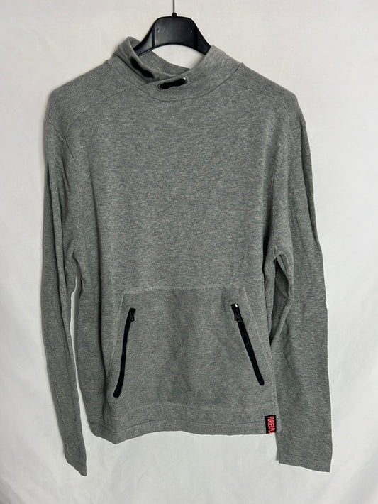 ZARA. Sudadera gris textura. T 13-14 años (XS)