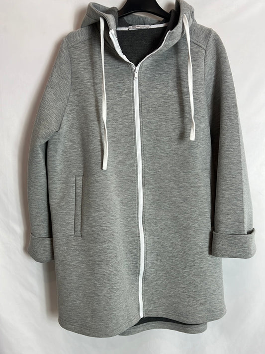 ZARA. Long gray hooded jacket. TS (tara)